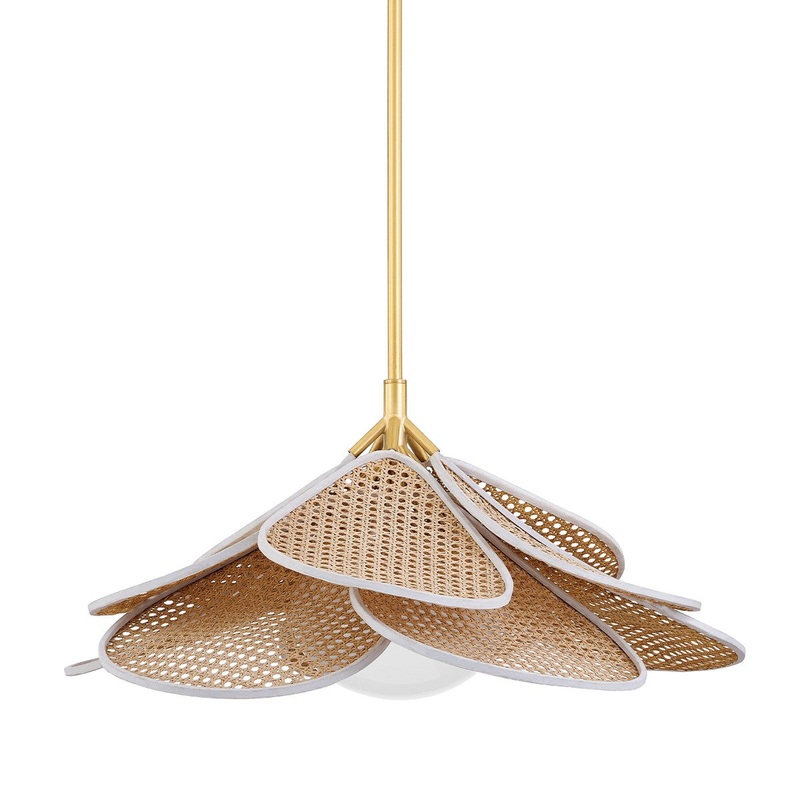 Hudson Valley 3128-AGB Florina One Light Pendant, Aged Brass