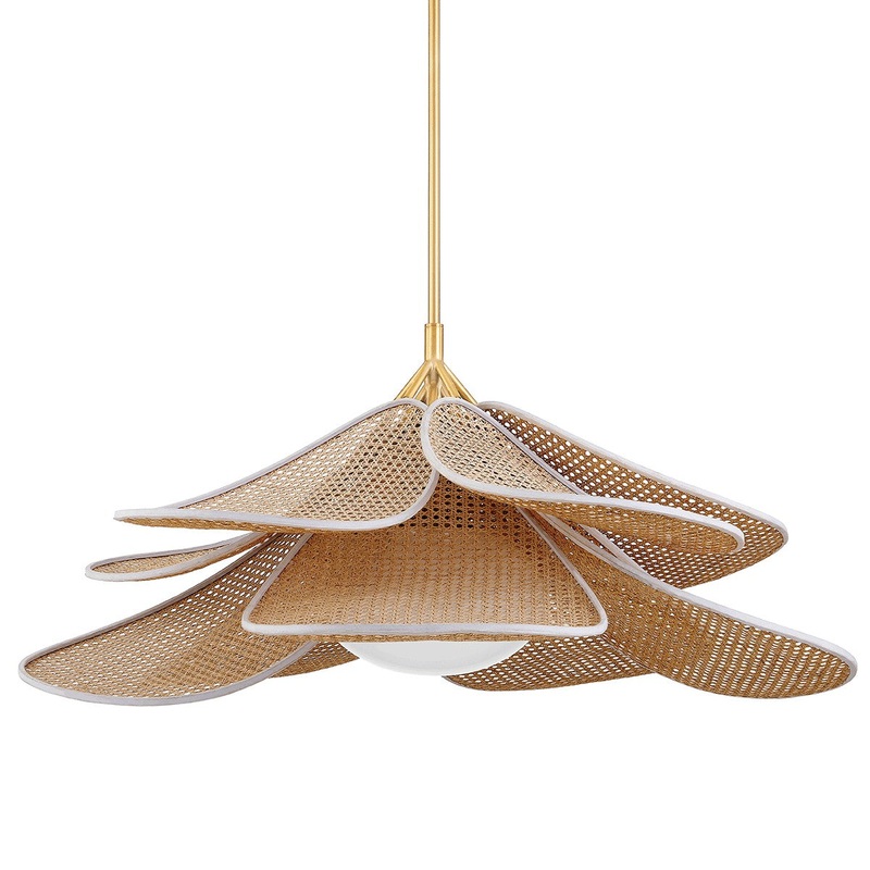 Hudson Valley 3144-AGB Florina One Light Pendant, Aged Brass