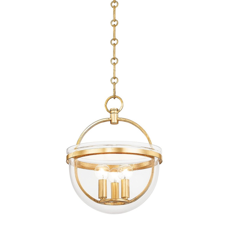 Hudson Valley 3315-VGL Malloy Three Light Lantern, Vintage Gold Leaf