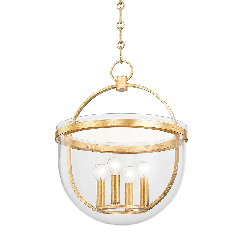 Hudson Valley 3321-VGL Malloy Four Light Lantern, Vintage Gold Leaf