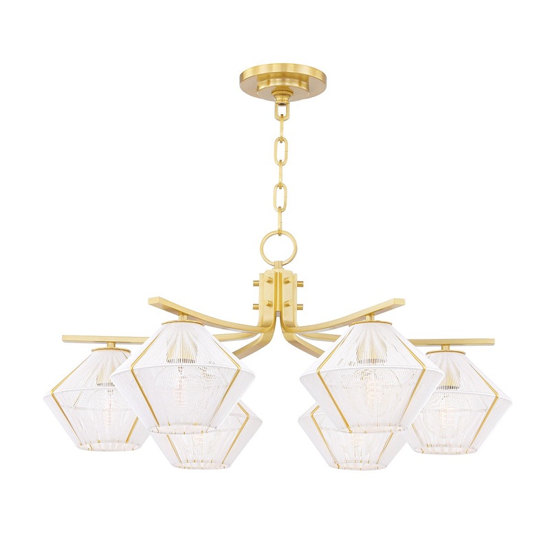 Hudson Valley 3331-AGB Saranac Six Light Chandelier, Aged Brass (Discontinued)