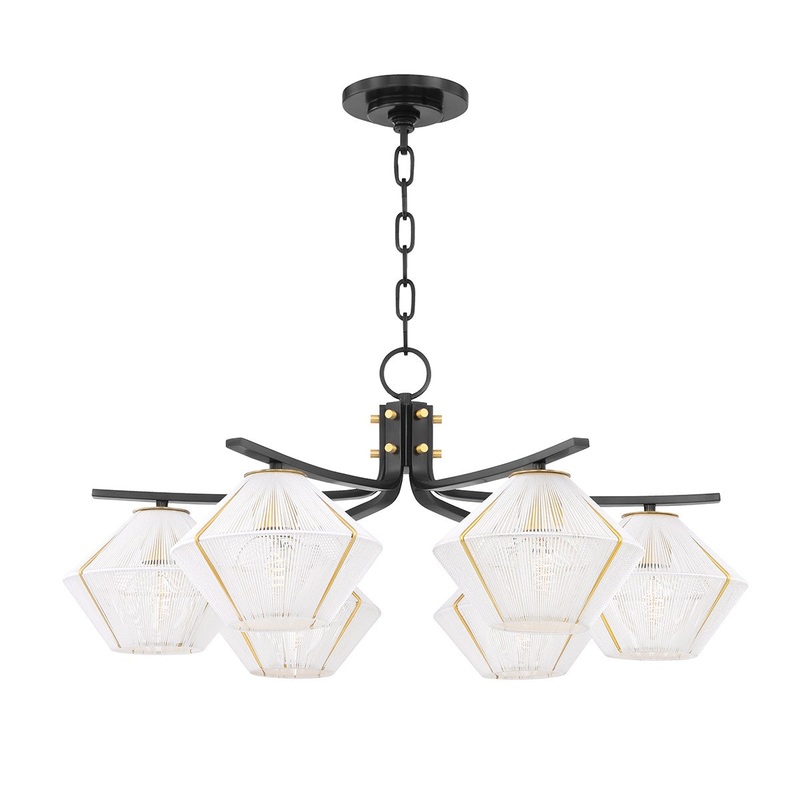 Hudson Valley 3331-AOB Saranac Six Light Chandelier, Aged Old Bronze (Discontinued)