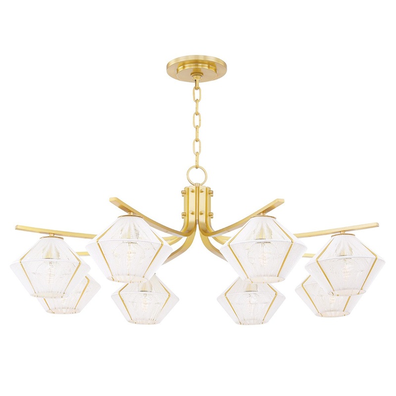 Hudson Valley 3343-AGB Saranac Eight Light Chandelier, Aged Brass (Discontinued)