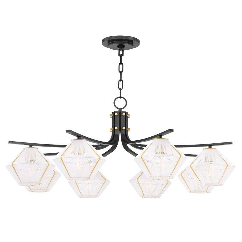 Hudson Valley 3343-AOB Saranac Eight Light Chandelier, Aged Old Bronze (Discontinued)