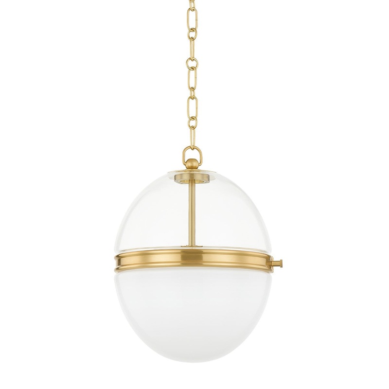 Hudson Valley 3815-AGB Donnell One Light Pendant, Aged Brass