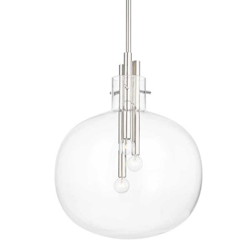 Hudson Valley 3918-PN Hempstead Three Light Pendant, Polished Nickel