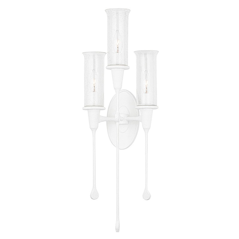 Hudson Valley 4103-WP Chisel Three Light Wall Sconce, White Plaster (Discontinued)