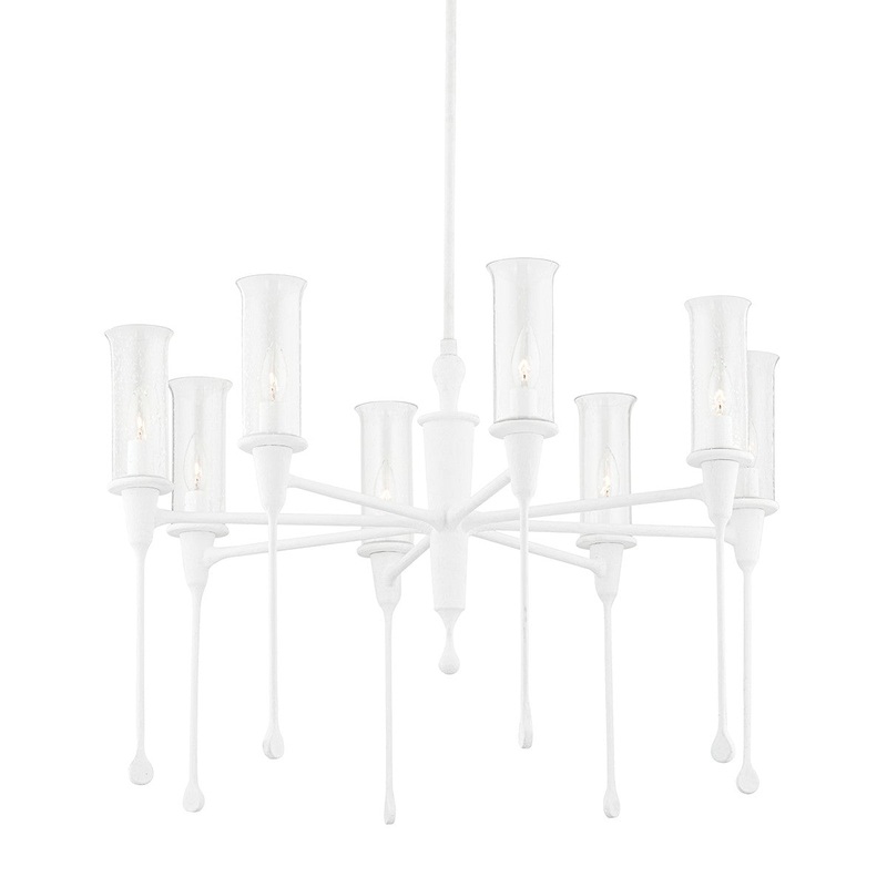 Hudson Valley 4131-WP Chisel Eight Light Chandelier, White Plaster (Discontinued)