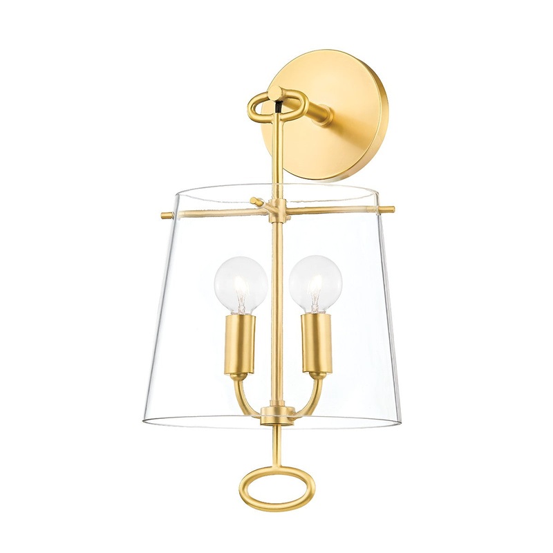 Hudson Valley 4702-AGB James Two Light Wall Sconce, Aged Brass (Discontinued)