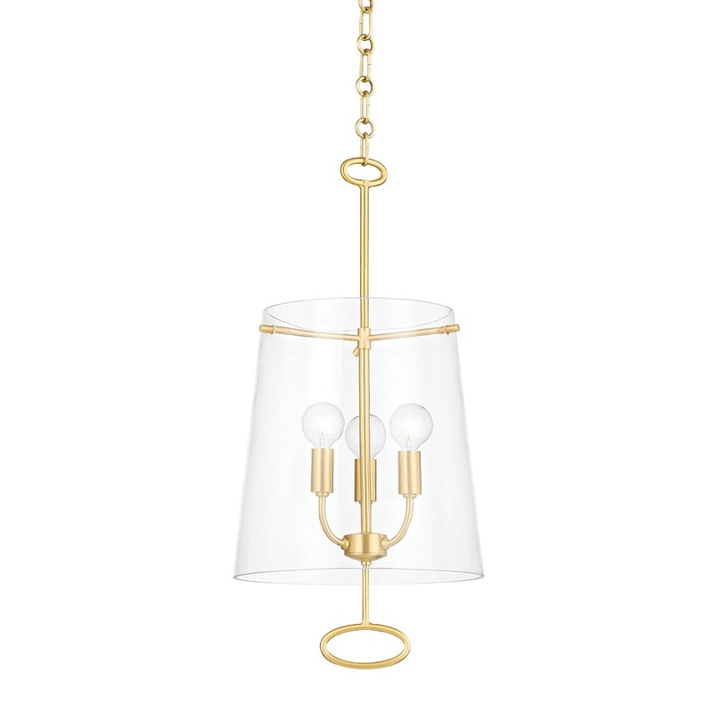 Hudson Valley 4711-AGB James Three Light Pendant, Aged Brass