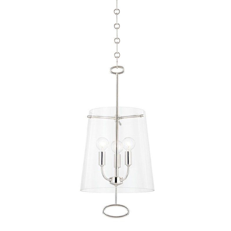 Hudson Valley 4711-PN James Three Light Pendant, Polished Nickel