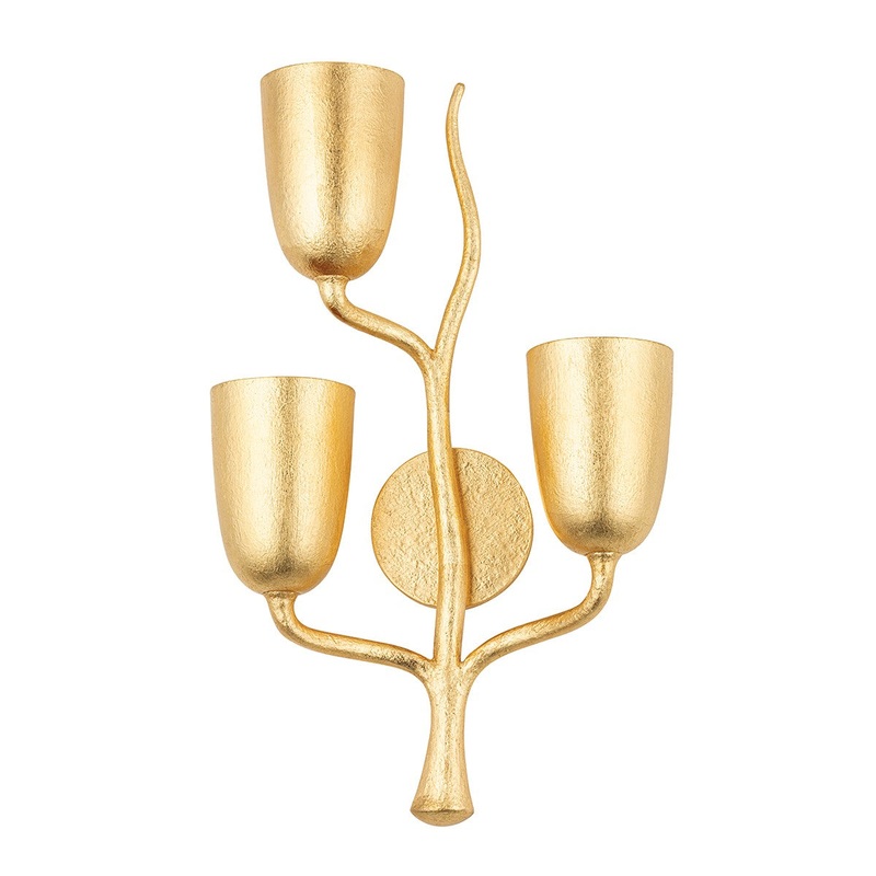 Hudson Valley 5003-L-GL Vine Three Light Wall Sconce, Gold Leaf (Discontinued)