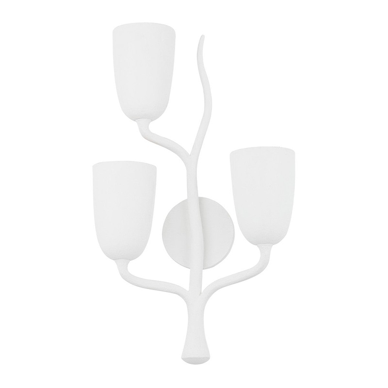 Hudson Valley 5003-L-WP Vine Three Light Wall Sconce, White Plaster (Discontinued)