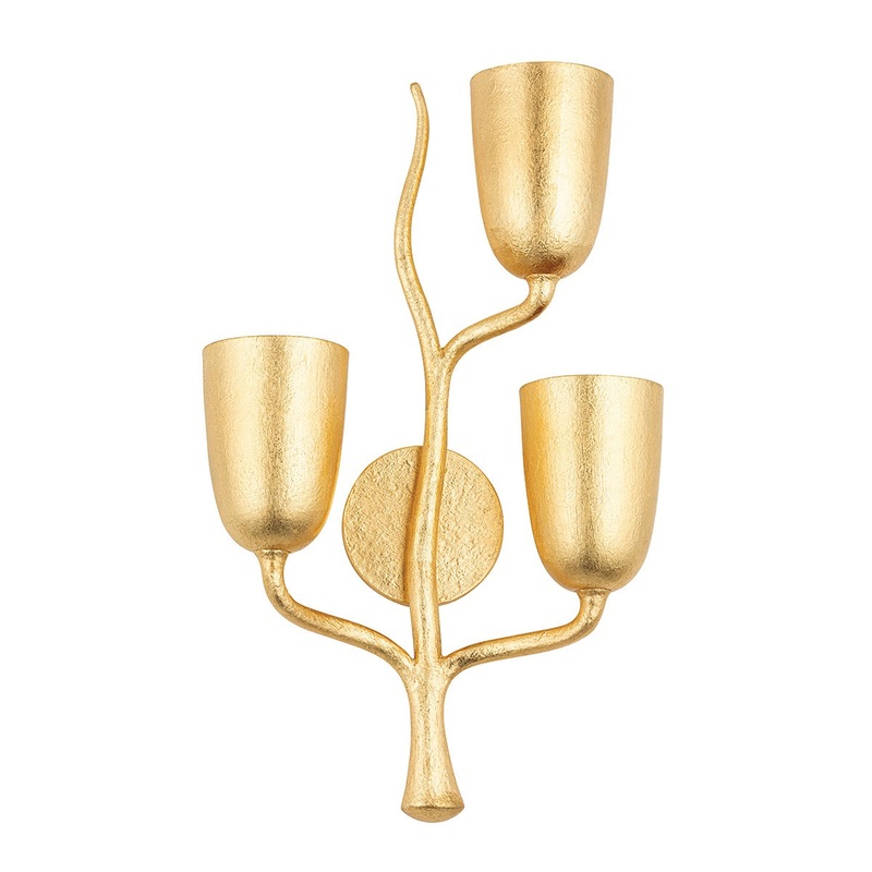 Hudson Valley 5003-R-GL Vine Three Light Wall Sconce, Gold Leaf (Discontinued)