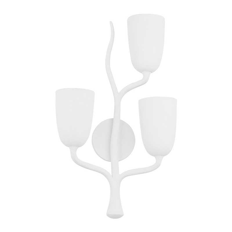 Hudson Valley 5003-R-WP Vine Three Light Wall Sconce, White Plaster (Discontinued)