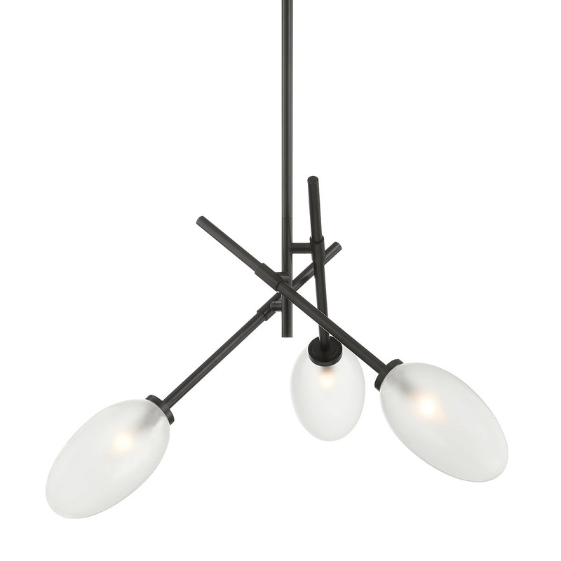 Hudson Valley 5031-BBR Alberton Three Light Chandelier, Black Brass