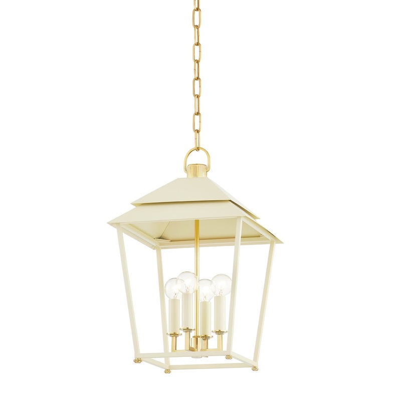 Hudson Valley 5119-AGB/SSD Natick Four Light Lantern, Aged Brass