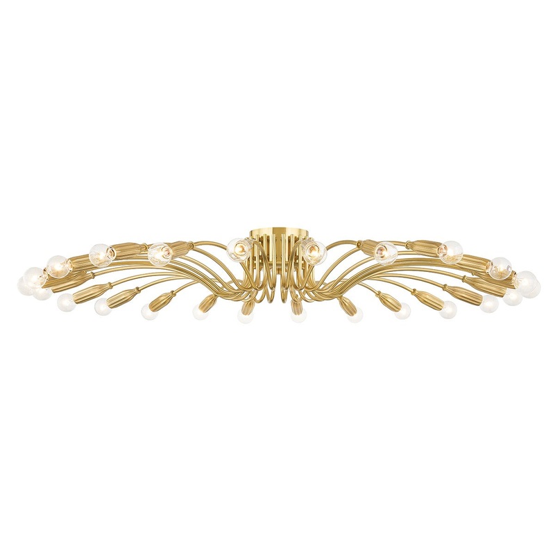 Hudson Valley 5949-AGB Barney 24 Light Semi Flush Mount, Aged Brass