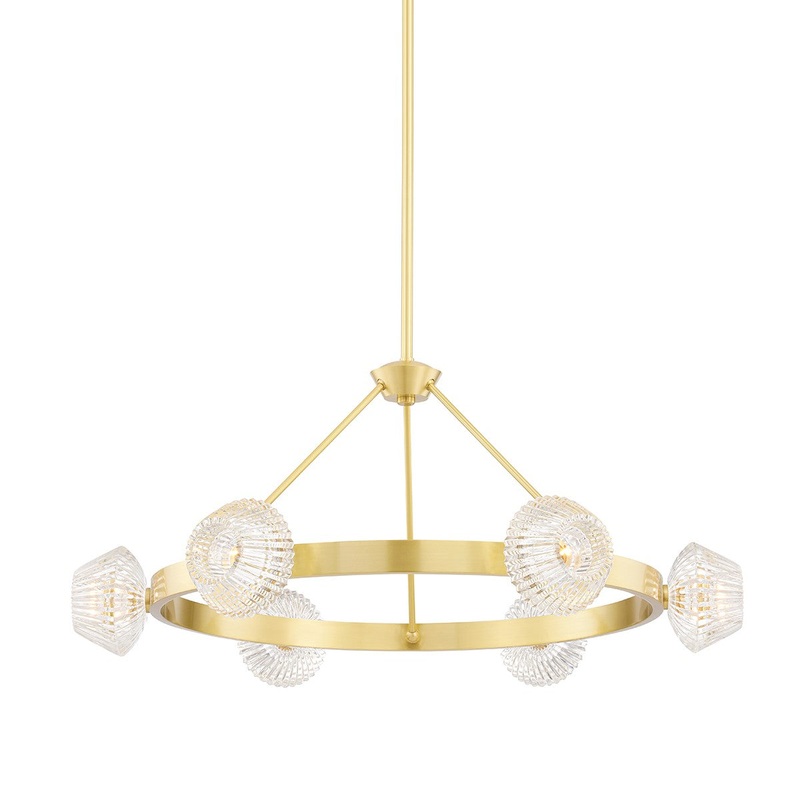 Hudson Valley 6135-AGB Barclay Six Light Chandelier, Aged Brass (Discontinued)