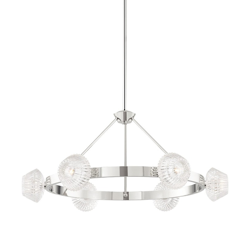 Hudson Valley 6135-PN Barclay Six Light Chandelier, Polished Nickel (Discontinued)