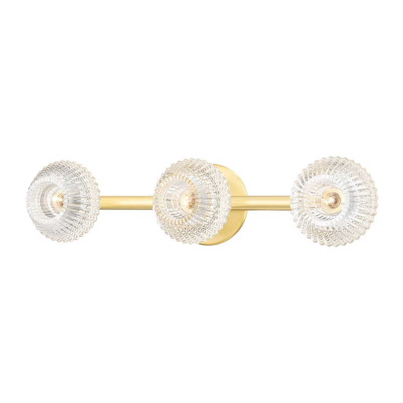 Hudson Valley 6143-AGB Barclay Three Light Bath Bracket, Aged Brass (Discontinued)