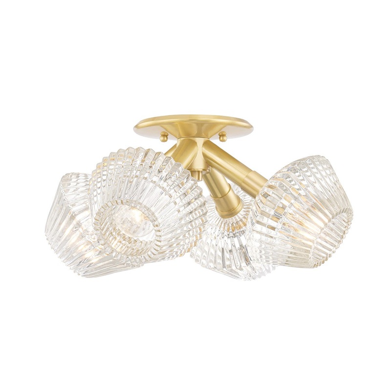 Hudson Valley 6144-AGB Barclay Four Light Semi Flush Mount, Aged Brass (Discontinued)