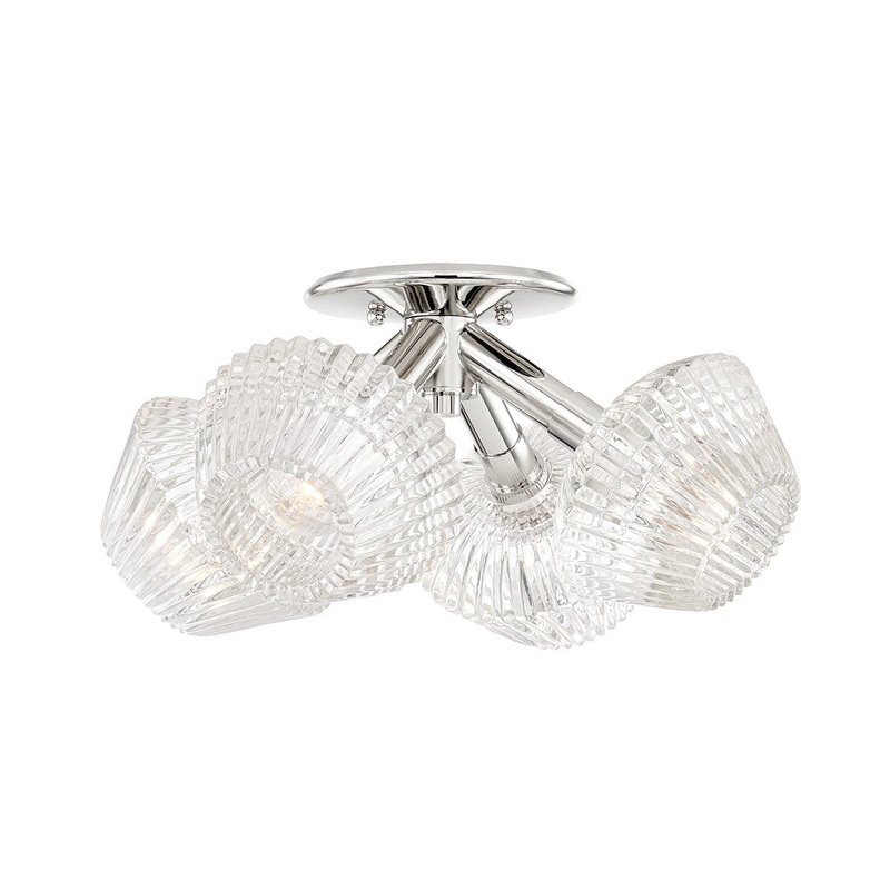 Hudson Valley 6144-PN Barclay Four Light Semi Flush Mount, Polished Nickel (Discontinued)