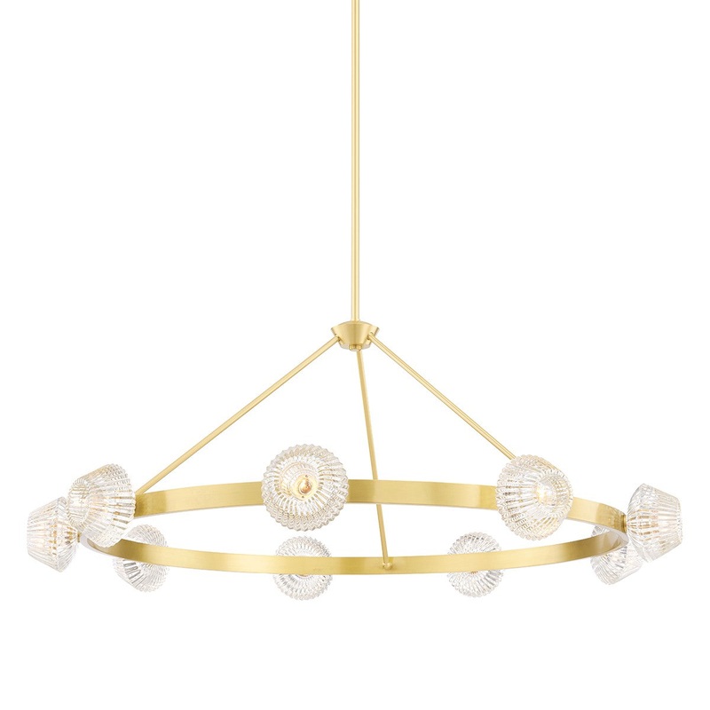 Hudson Valley 6150-AGB Barclay Nine Light Chandelier, Aged Brass