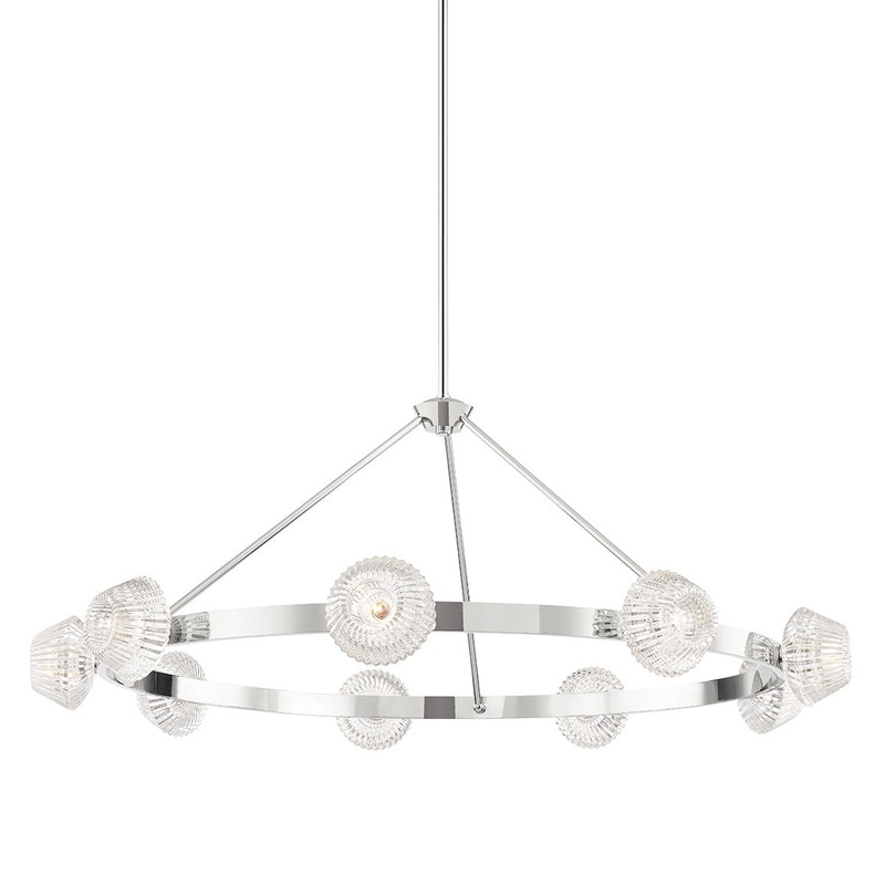 Hudson Valley 6150-PN Barclay Nine Light Chandelier, Polished Nickel (Discontinued)