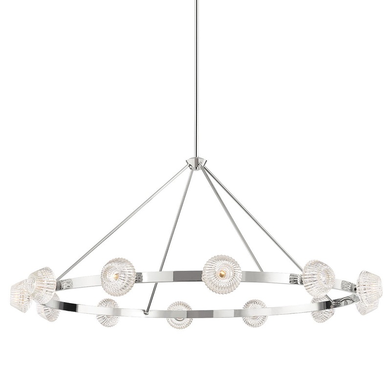 Hudson Valley 6165-PN Barclay 12 Light Chandelier, Polished Nickel (Discontinued)