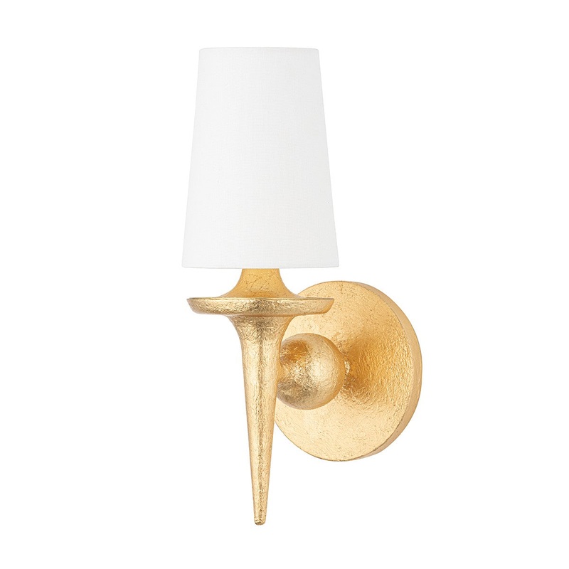 Hudson Valley 6601-GL Torch One Light Wall Sconce, Gold Leaf (Discontinued)