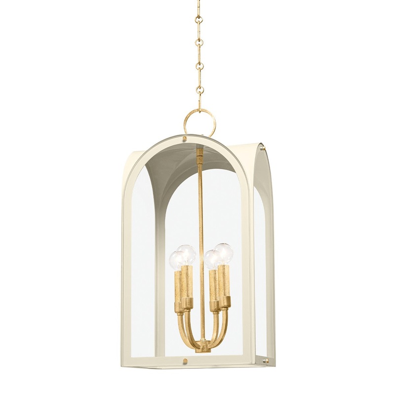 Hudson Valley 6613-VGL/SSD Lincroft Four Light Lantern, Vintage Gold Leaf/Soft Sand