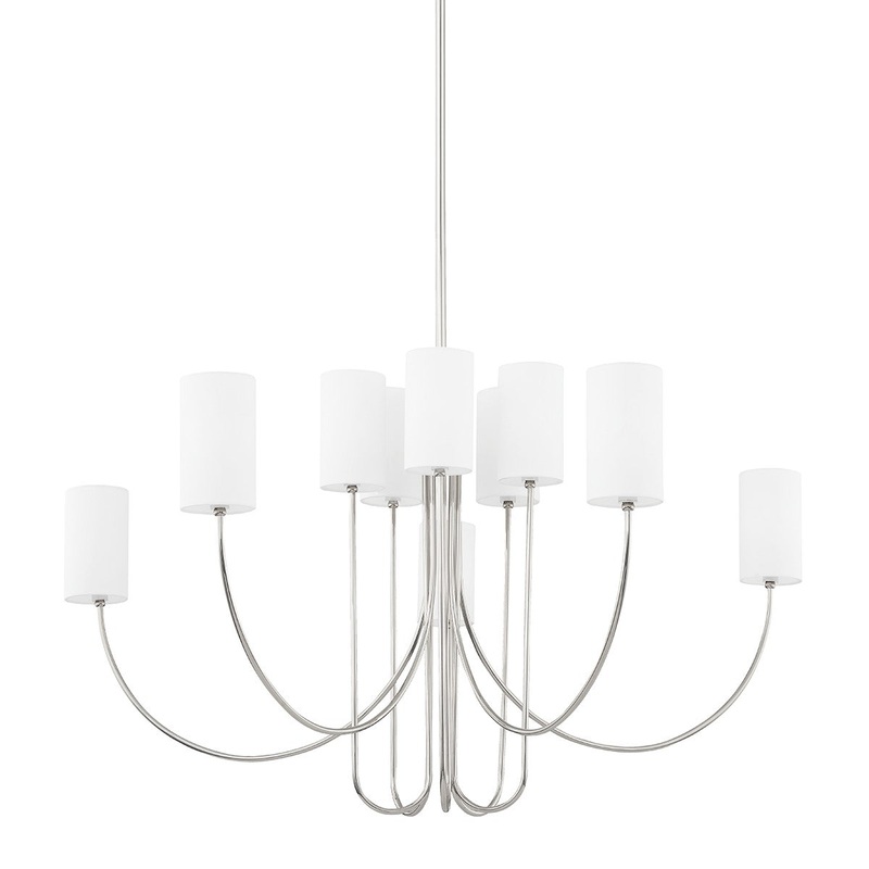 Hudson Valley 6848-PN Harlem Ten Light Chandelier, Polished Nickel
