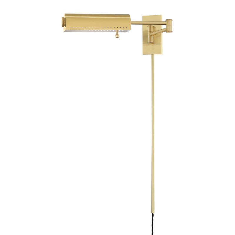 Hudson Valley MDS114-AGB Hampshire One Light Wall Sconce, Aged Brass (Discontinued)