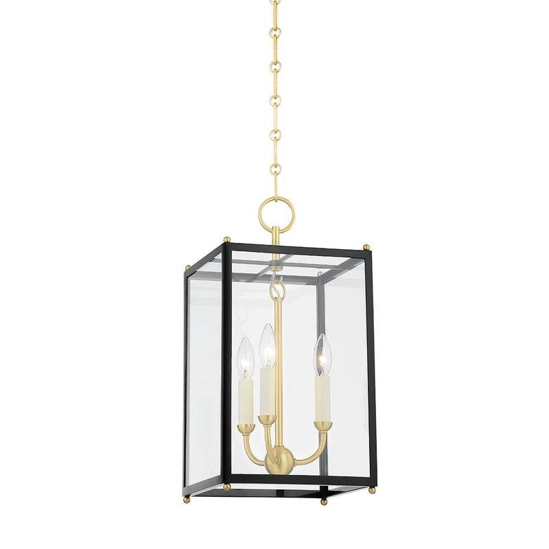 Hudson Valley MDS1200-AGB/DBL Chaselton Three Light Lantern, Aged Brass