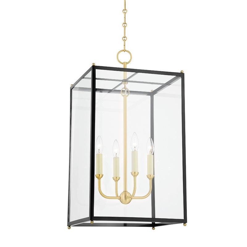 Hudson Valley MDS1201-AGB/DBL Chaselton Four Light Lantern, Aged Brass