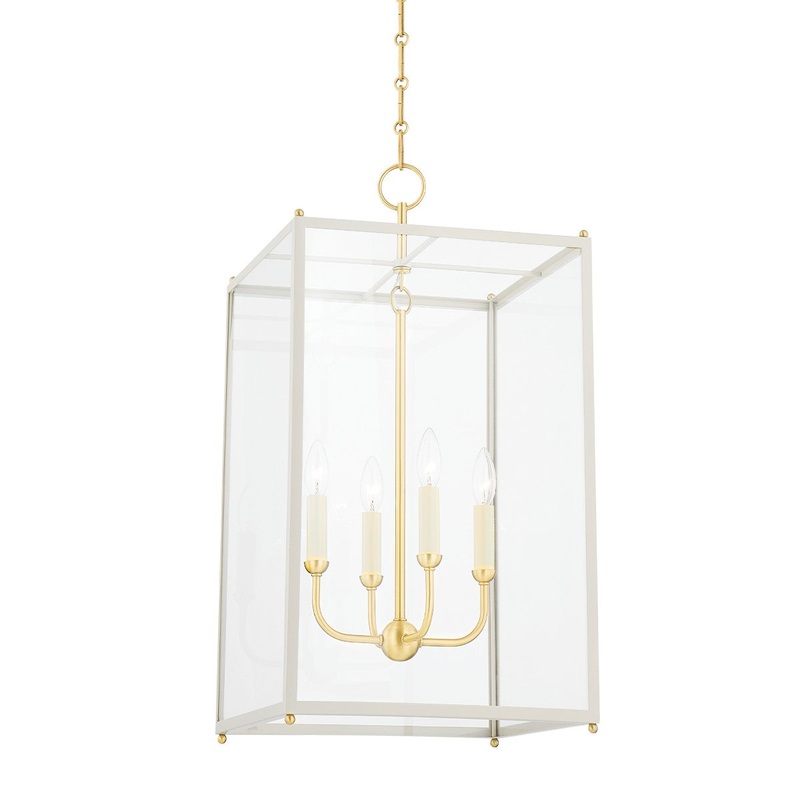 Hudson Valley MDS1201-AGB/OW Chaselton Four Light Lantern, Aged Brass