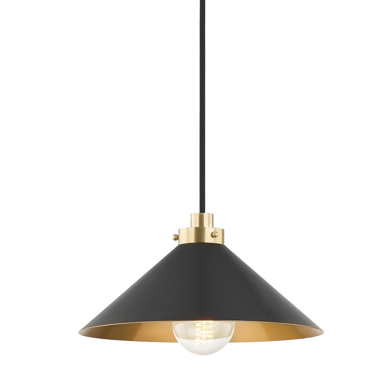 Hudson Valley MDS1401-AGB/DB Clivedon One Light Pendant, Aged Brass