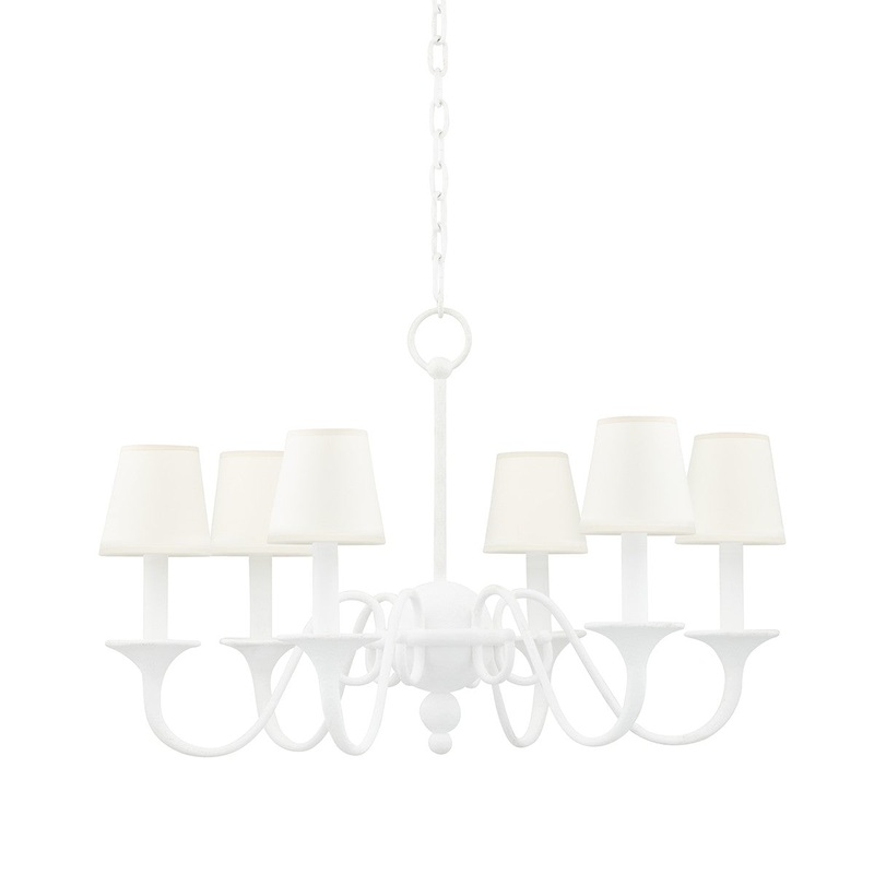 Hudson Valley MDS432-WP Windsor Six Light Chandelier, White Plaster