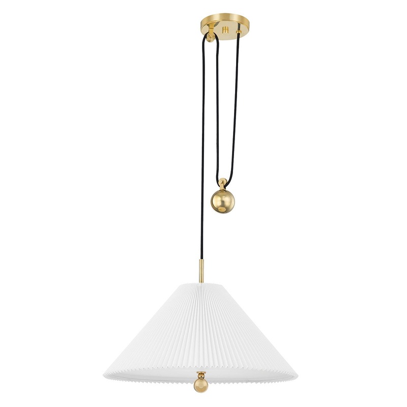 Hudson Valley MDS511-AGB Dorset One Light Pendant, Aged Brass