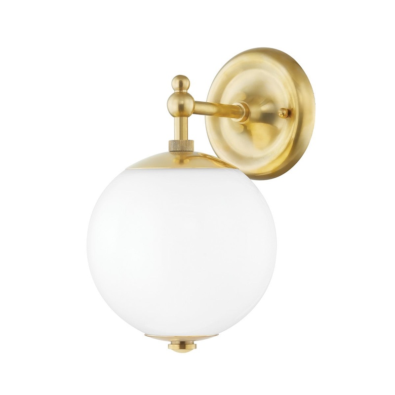 Hudson Valley MDS702-AGB Sphere No.1 One Light Wall Sconce, Aged Brass