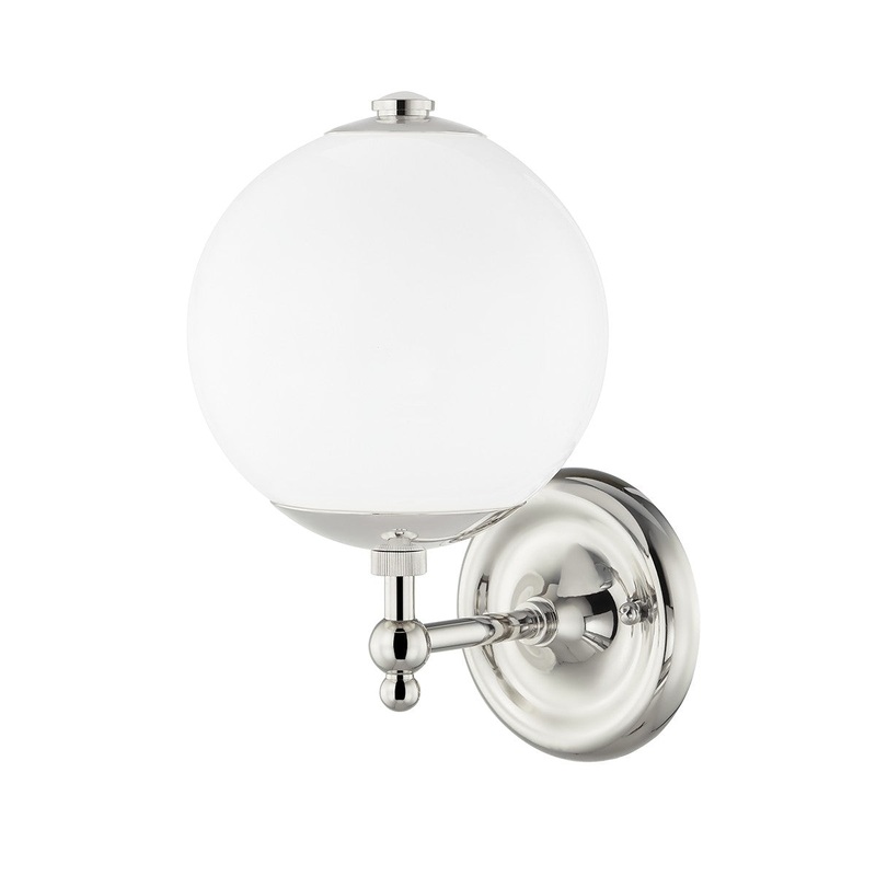 Hudson Valley MDS702-PN Sphere No.1 One Light Wall Sconce, Polished Nickel