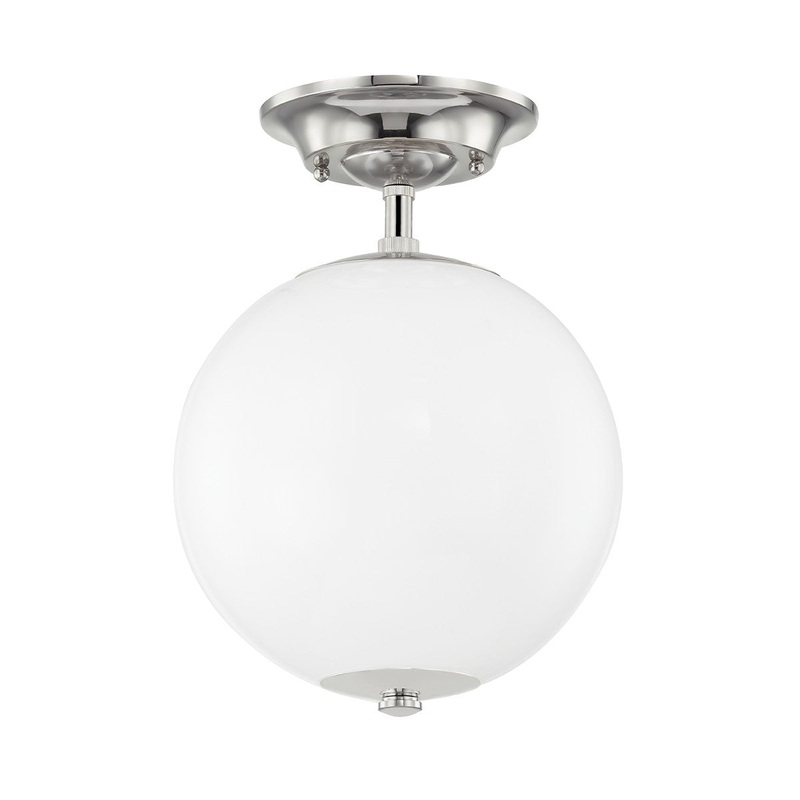 Hudson Valley MDS703-PN Sphere No.1 One Light Semi Flush Mount, Polished Nickel (Discontinued)