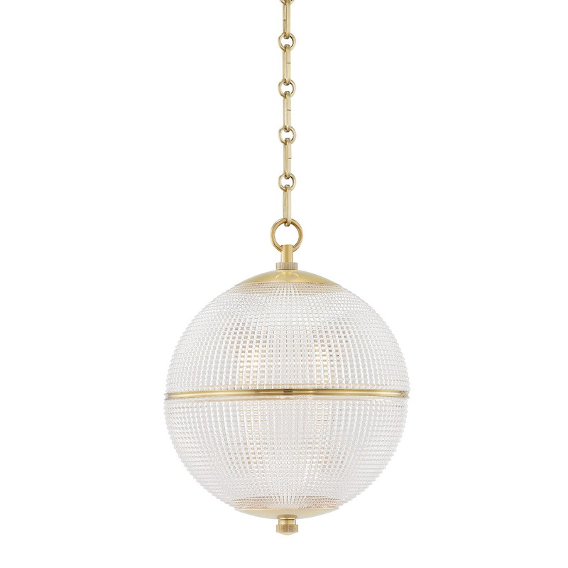 Hudson Valley MDS800-AGB Sphere No. 3 One Light Pendant, Aged Brass