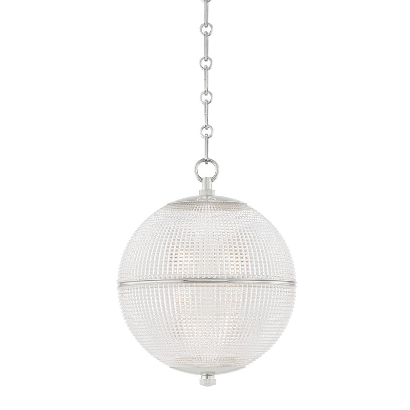 Hudson Valley MDS800-PN Sphere No. 3 One Light Pendant, Polished Nickel