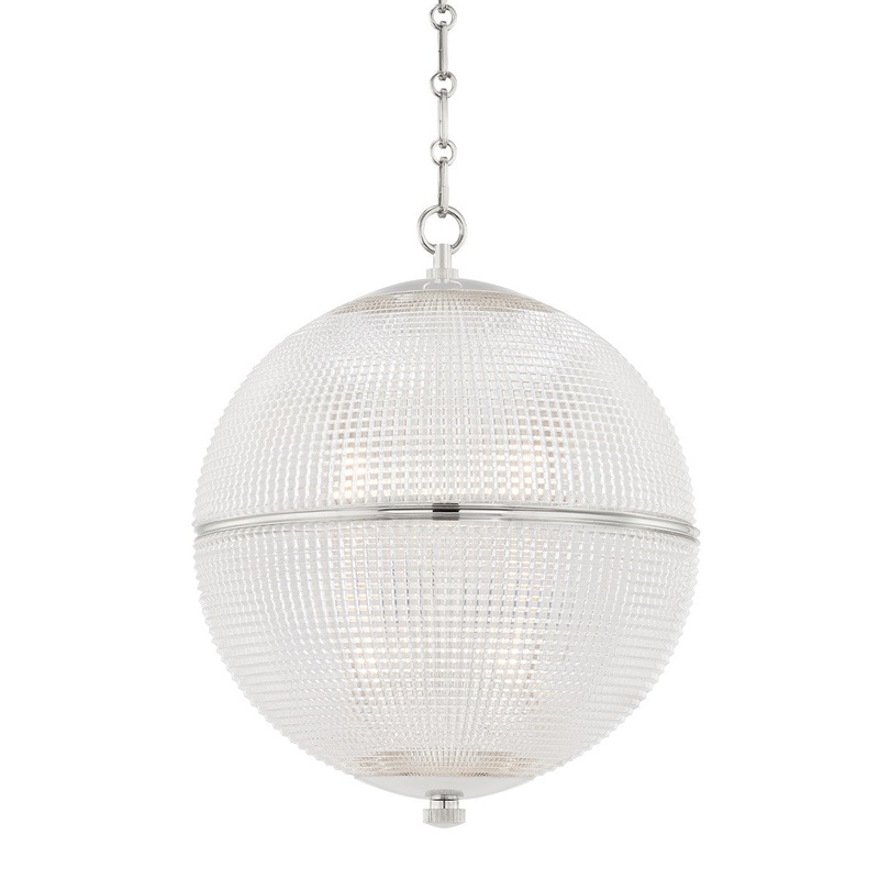 Hudson Valley MDS801-PN Sphere No. 3 One Light Pendant, Polished Nickel