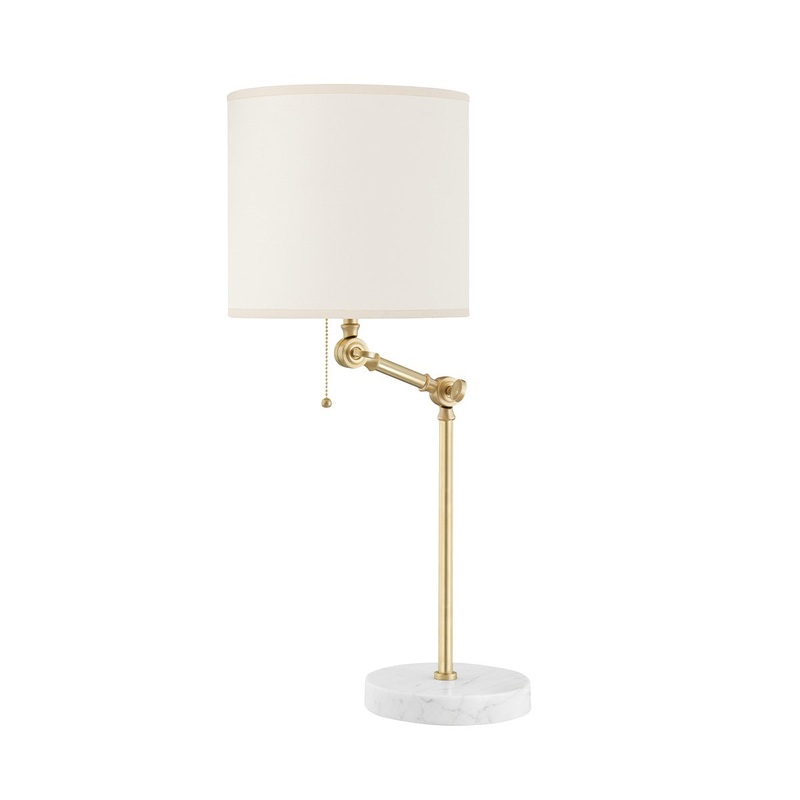 Hudson Valley MDSL150-AGB Essex One Light Table Lamp, Aged Brass