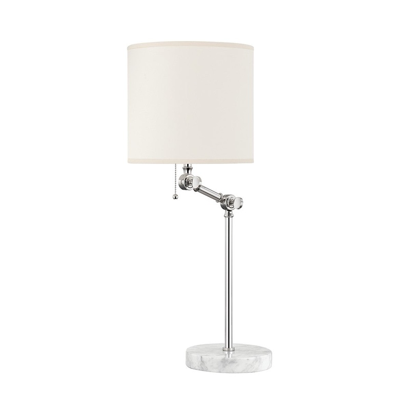 Hudson Valley MDSL150-PN Essex One Light Table Lamp, Polished Nickel