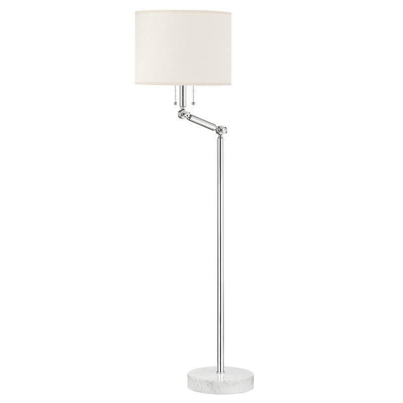 Hudson Valley MDSL151-PN Essex Two Light Floor Lamp, Polished Nickel