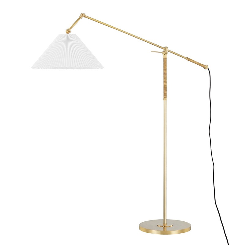 Hudson Valley MDSL512-AGB Dorset One Light Floor Lamp, Aged Brass